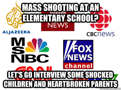 mass shooting at an elementary school lets go interview so - Scumbag News Stations