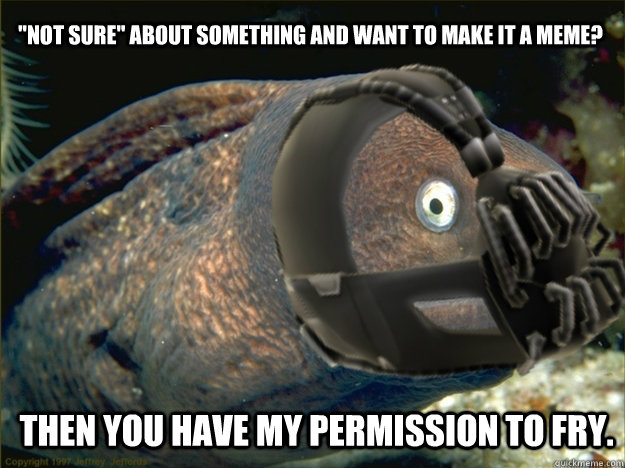 not sure about something and want to make it a meme then - Bad Joke Eel