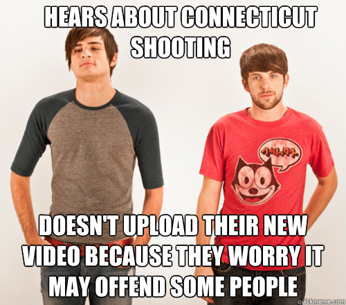 hears about connecticut shooting doesnt upload their new vi - SMOSHHHH