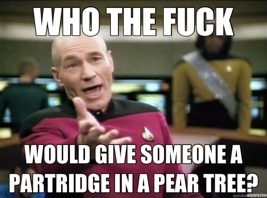 WHO THE FUCK WOULD GIVE SOMEONE A PARTRIDGE IN A PEAR TREE? - Annoyed Picard HD