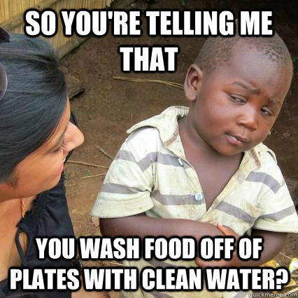 so youre telling me that you wash food off of plates with c - 3rd world sceptical kid
