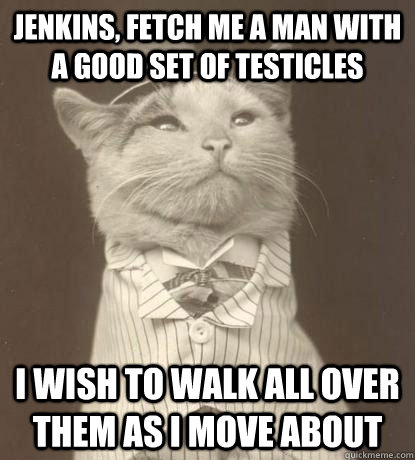 jenkins fetch me a man with a good set of testicles i wish - Aristocat
