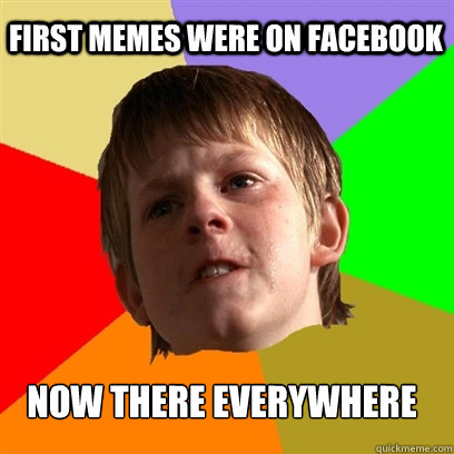 first memes were on facebook now there everywhere - Angry School Boy