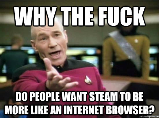 why the fuck do people want steam to be more like an interne - Annoyed Picard HD