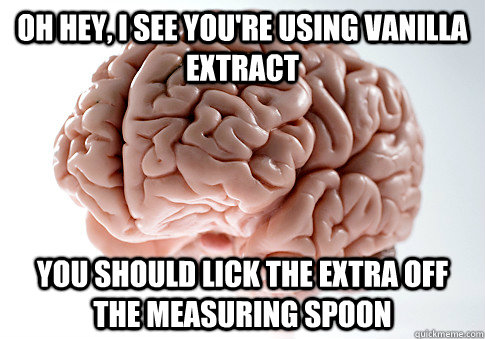 oh hey i see youre using vanilla extract you should lick t - Scumbag Brain