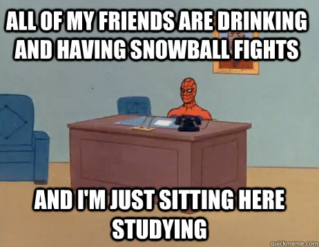 all of my friends are drinking and having snowball fights an - Masturbating Spiderman