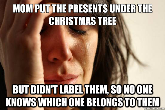 mom put the presents under the christmas tree but didnt lab - First World Problems