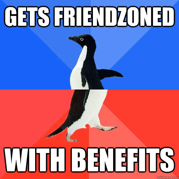 gets friendzoned with benefits - Socially Awkward Awesome Penguin