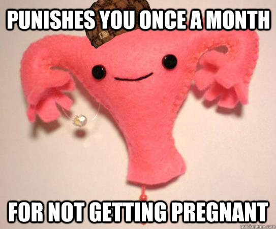 punishes you once a month for not getting pregnant - Scumbag Uterus