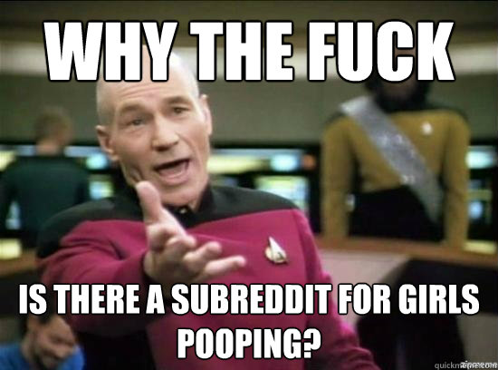 why the fuck is there a subreddit for girls pooping - Annoyed Picard HD