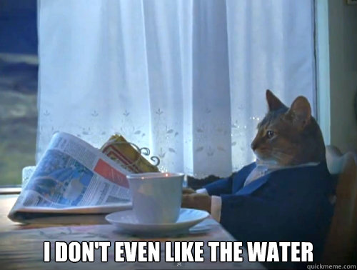i dont even like the water - The One Percent Cat