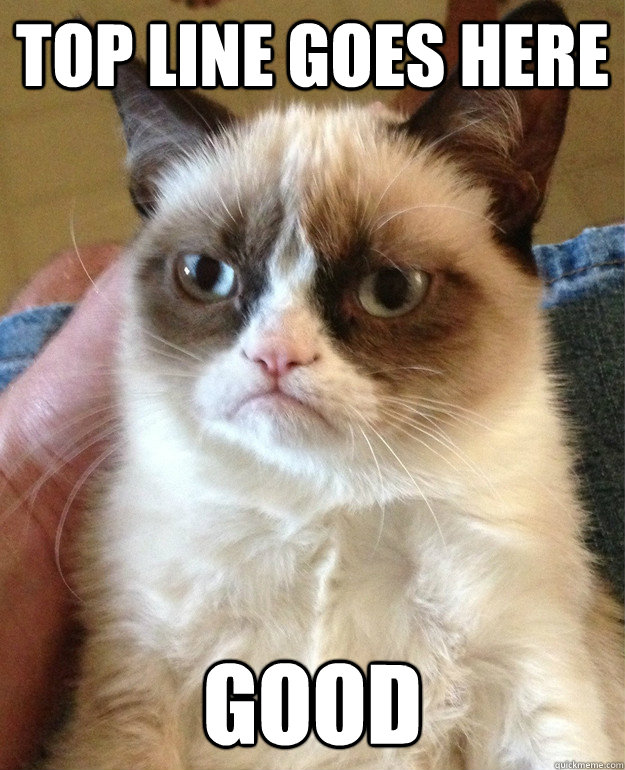 top line goes here good - Grumpy Cat