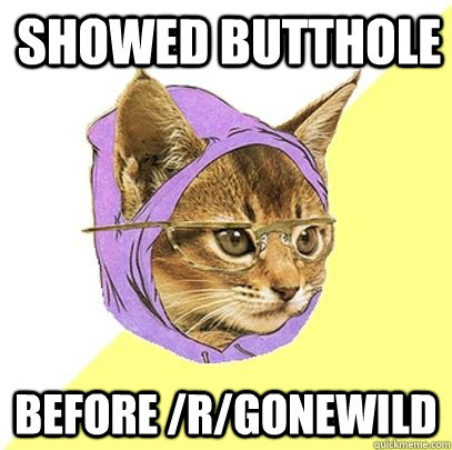 showed butthole before rgonewild - Hipster cat knowledge