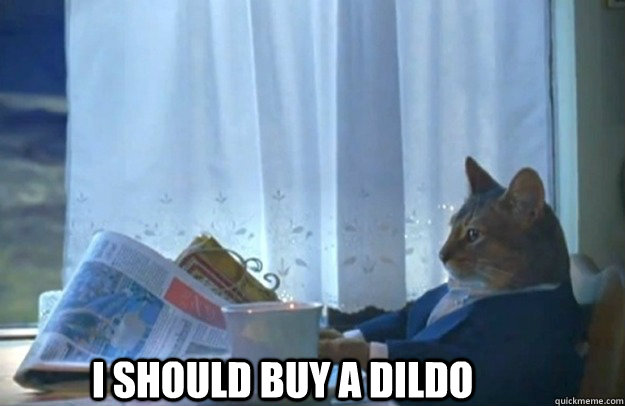 i should buy a dildo - Sophisticated Cat is broke