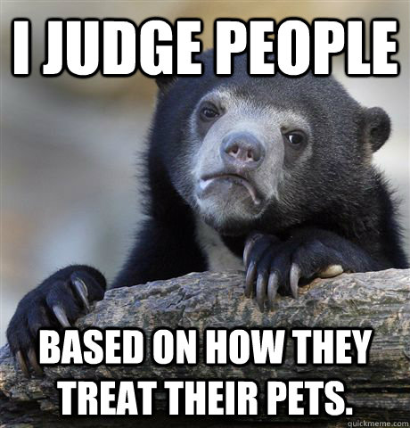 i judge people based on how they treat their pets - Confession Bear