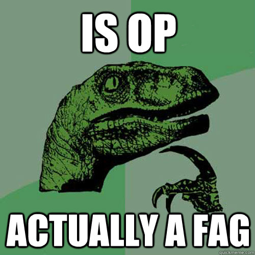 is op actually a fag - Philosoraptor