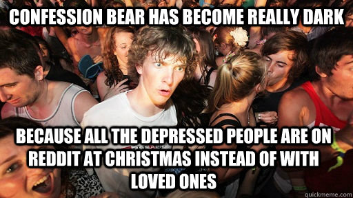 confession bear has become really dark because all the depre - Sudden Clarity Clarence