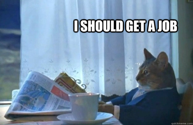 i should get a job - Sophisticated Cat