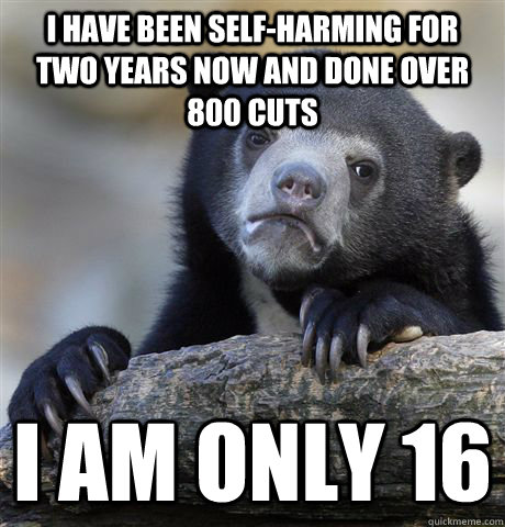 i have been selfharming for two years now and done over 800 - Confession Bear