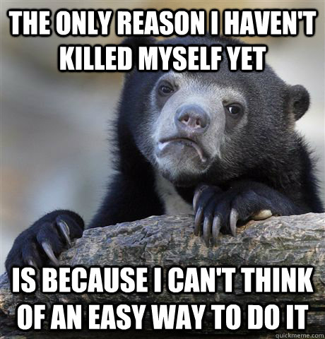 the only reason i havent killed myself yet is because i can - Confession Bear
