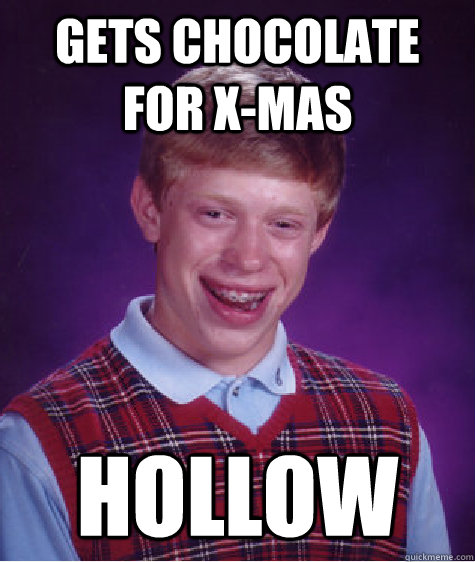 gets chocolate for xmas hollow - Bad Luck Brian