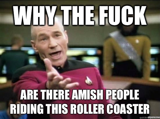 Why the fuck Are there Amish people on this roller coaster - Annoyed Picard HD