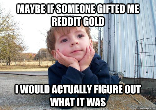 maybe if someone gifted me reddit gold i would actually figu -
