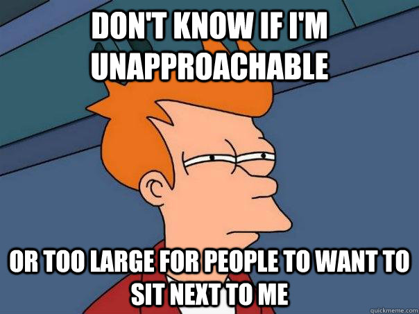 dont know if im unapproachable or too large for people to - Futurama Fry