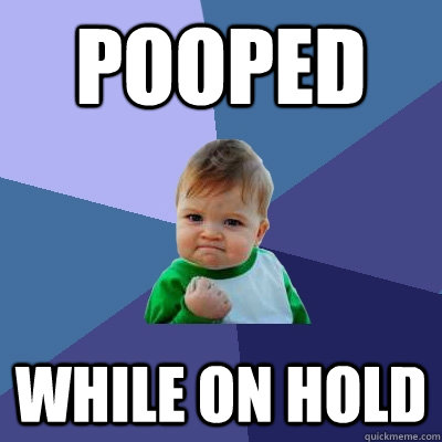 pooped while on hold - Success Kid