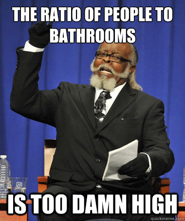 the ratio of people to bathrooms is too damn high - The Rent Is Too Damn High
