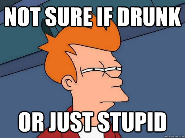 not sure if drunk or just stupid - Futurama Fry