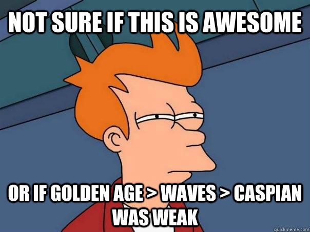 not sure if this is awesome or if golden age waves caspi - Futurama Fry
