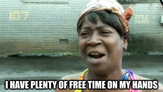 i have plenty of free time on my hands - aint nobody got time for that
