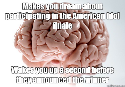Makes you dream about participating in the American Idol fin - Scumbag Brain