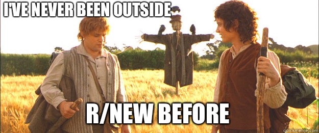 Ive never been outside rnew before - Samwise the Brave