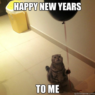 happy new years to me - Sad Birthday Cat