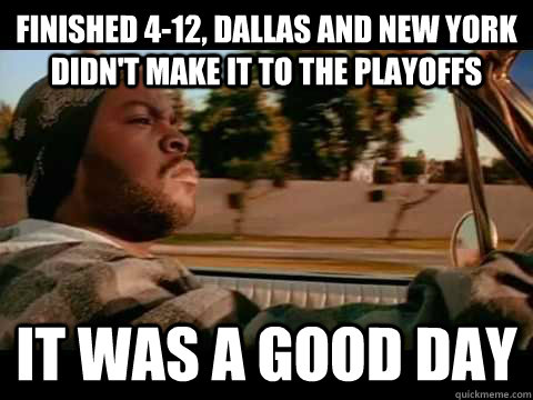 finished 412 dallas and new york didnt make it to the pla - It Was a Good Day