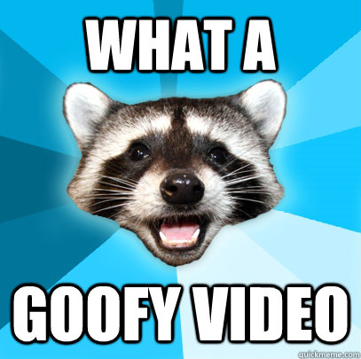 what a goofy video - Lame Pun Coon