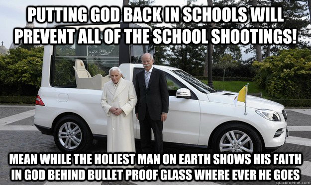 putting god back in schools will prevent all of the school s -