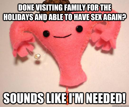 done visiting family for the holidays and able to have sex a - Scumbag Uterus