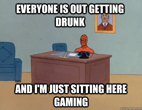 everyone is out getting drunk and im just sitting here gami - Masturbating Spiderman