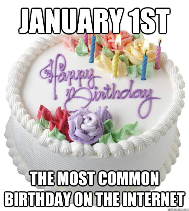 january 1st the most common birthday on the internet -