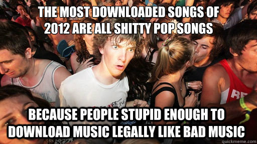 the most downloaded songs of 2012 are all shitty pop songs - Sudden Clarity Clarence