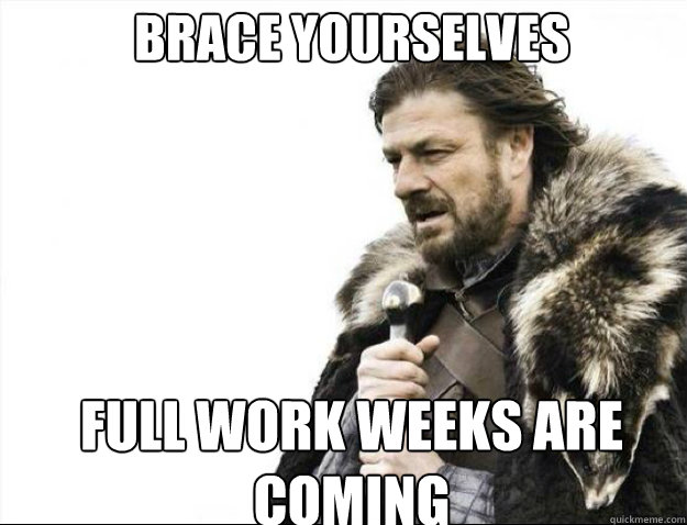 brace yourselves full work weeks are coming - Brace Yourselves