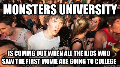 monsters university is coming out when all the kids who saw - Sudden Clarity Clarence