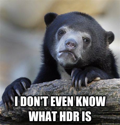 i dont even know what hdr is - Confession Bear