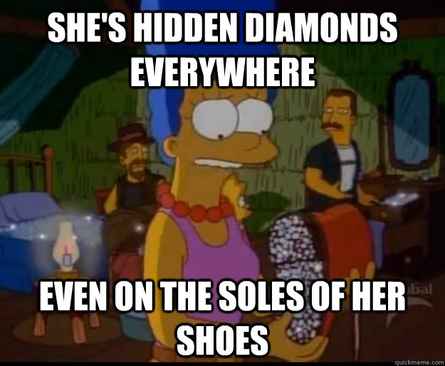 shes hidden diamonds everywhere even on the soles of her sh -