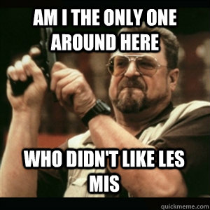 am i the only one around here who didnt like les mis - AM I THE ONLY ONE AROUND HERE