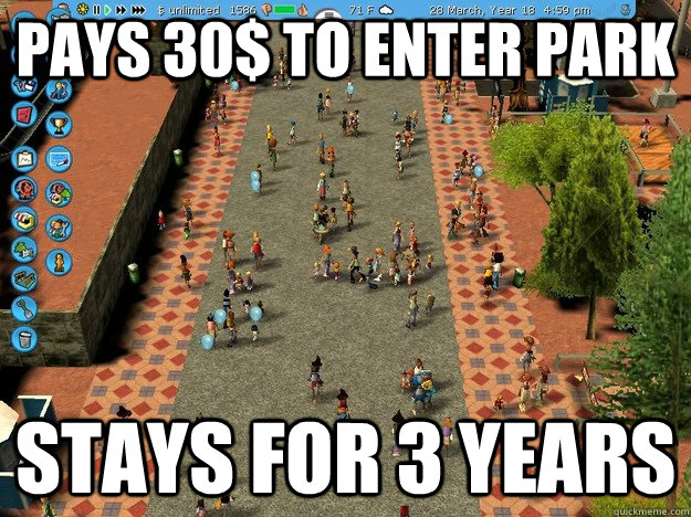 Economically Sound Roller Coaster Tycoon Guest : AdviceAnimals