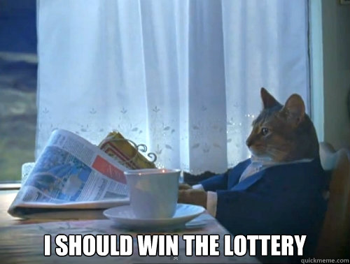 i should win the lottery - The One Percent Cat